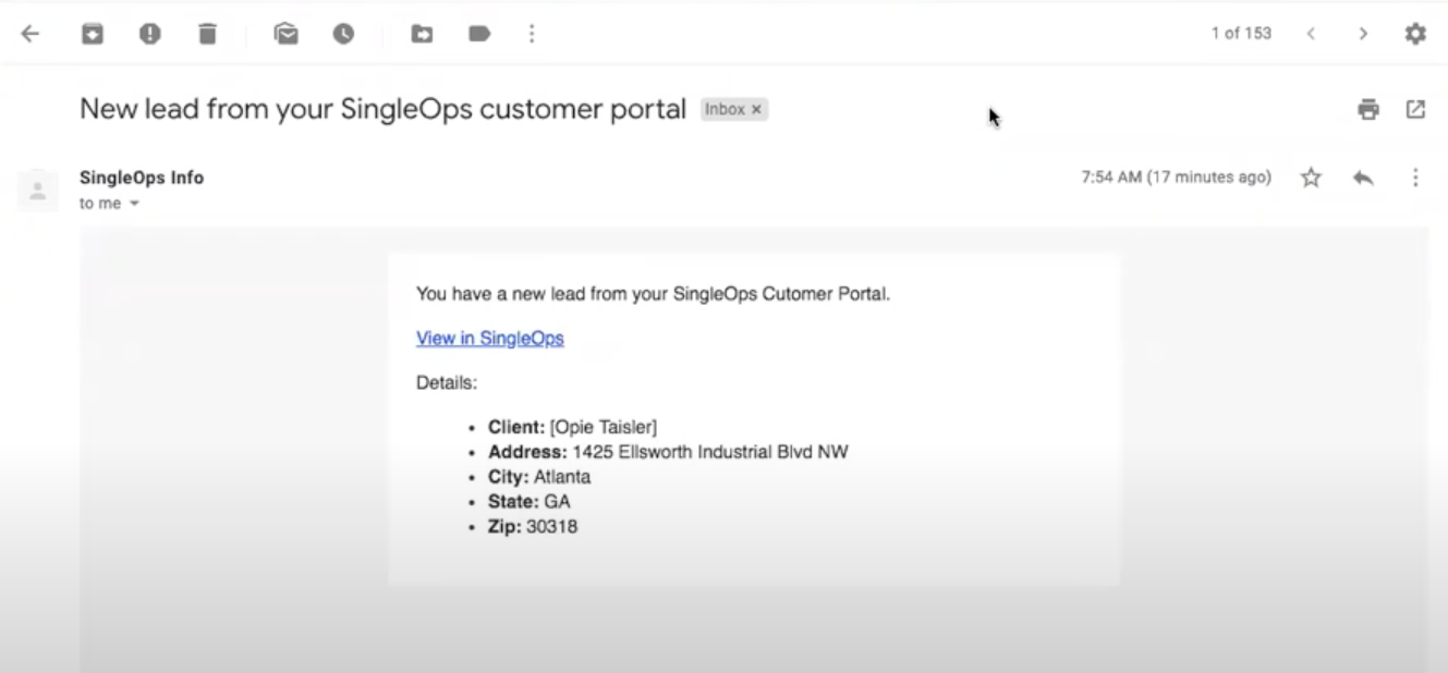 Client Portal – SingleOps